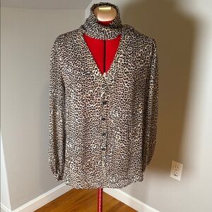 Chico's Leopard Print Top in Brown and Black